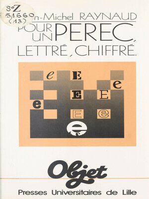 cover image of Pour un Pérec lettré, chiffré